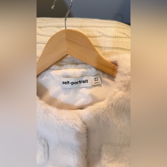 SELF-PORTRAIT CREAM FAUX FUR JACKET, size US 4/ UK 8, brand new, never worn. - Picture 12 of 16